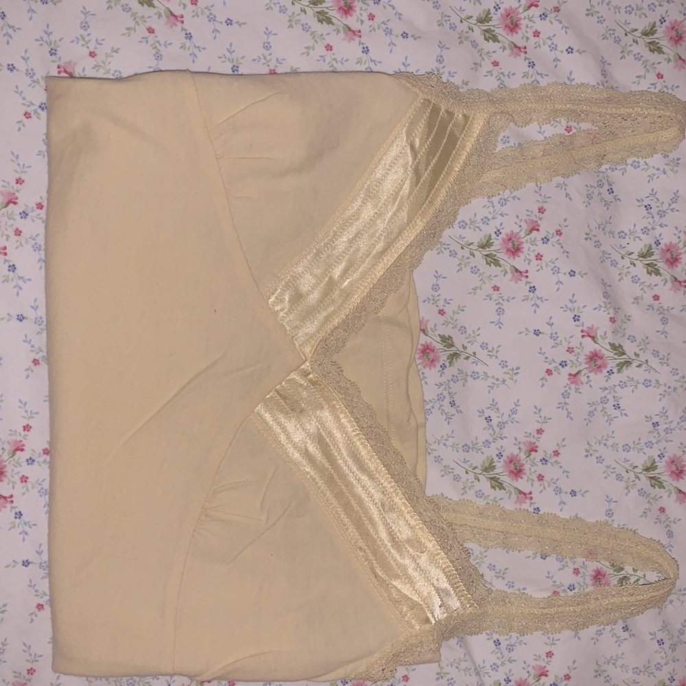 vintage bershka yellow lace top